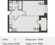 1-комнатная квартира площадью 41.3 кв.м, Головинское ш., 5 | цена 7 888 300 руб. | www.metrprice.ru