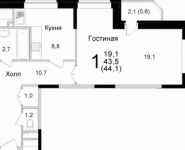 1-комнатная квартира площадью 47 кв.м, Барышевская Роща ул. | цена 4 552 779 руб. | www.metrprice.ru