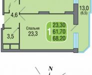 1-комнатная квартира площадью 68 кв.м, Северная ул. | цена 5 115 000 руб. | www.metrprice.ru