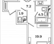 2-комнатная квартира площадью 65.7 кв.м, Рязанский проспект, 2, корп.М2 | цена 8 324 715 руб. | www.metrprice.ru