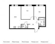 2-комнатная квартира площадью 54.4 кв.м, Саларьево д, Новая 2-я ул, 23с1 | цена 7 648 640 руб. | www.metrprice.ru