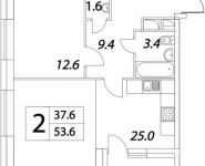 2-комнатная квартира площадью 53.6 кв.м, Тагильская улица, 4с22 | цена 5 999 984 руб. | www.metrprice.ru