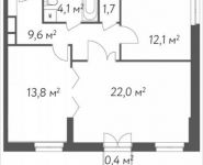 2-комнатная квартира площадью 63 кв.м, Вешняковская ул., 10 | цена 10 192 000 руб. | www.metrprice.ru