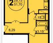 2-комнатная квартира площадью 51.7 кв.м, Просвещения, 10 | цена 3 155 975 руб. | www.metrprice.ru