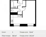 1-комнатная квартира площадью 28 кв.м, Софийская ул. | цена 2 385 063 руб. | www.metrprice.ru