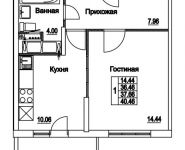 1-комнатная квартира площадью 37.66 кв.м, 2-я Муравская | цена 5 295 598 руб. | www.metrprice.ru