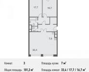 3-комнатная квартира площадью 101 кв.м, Маломосковская ул., 14С1 | цена 22 567 600 руб. | www.metrprice.ru