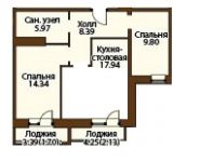 3-комнатная квартира площадью 59 кв.м,  | цена 6 200 000 руб. | www.metrprice.ru