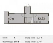 1-комнатная квартира площадью 37.4 кв.м, Чертановская улица, 36к1 | цена 5 219 832 руб. | www.metrprice.ru