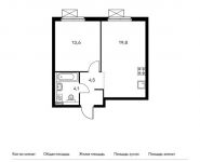 1-комнатная квартира площадью 42 кв.м, Полярная ул, 25с17 | цена 7 068 600 руб. | www.metrprice.ru