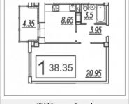 1-комнатная квартира площадью 38.3 кв.м, Садовая ул. | цена 2 145 372 руб. | www.metrprice.ru