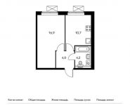 1-комнатная квартира площадью 35.8 кв.м, Боровское ш, 2Ак3 | цена 7 364 060 руб. | www.metrprice.ru