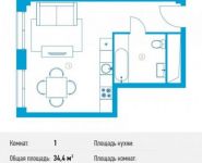 1-комнатная квартира площадью 34.4 кв.м, Кожевнический пр., 4 | цена 13 416 000 руб. | www.metrprice.ru
