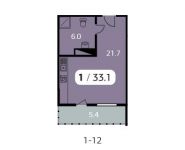 1-комнатная квартира площадью 33 кв.м в ЖК "Парк на Фабричной", Высоковольтная ул., 21 | цена 2 499 000 руб. | www.metrprice.ru