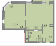 2-комнатная квартира площадью 65.6 кв.м, Ленинский проспект, 20 | цена 6 549 504 руб. | www.metrprice.ru