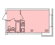 1-комнатная квартира площадью 22.2 кв.м, | цена 1 631 700 руб. | www.metrprice.ru