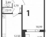 1-комнатная квартира площадью 40.4 кв.м, Железнодорожная ул. | цена 2 615 012 руб. | www.metrprice.ru