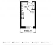 1-комнатная квартира площадью 21.2 кв.м,  | цена 2 862 000 руб. | www.metrprice.ru