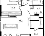 3-комнатная квартира площадью 68.3 кв.м, Жуков пр. | цена 13 039 474 руб. | www.metrprice.ru