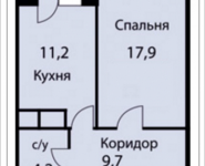 1-комнатная квартира площадью 43 кв.м, Триумфальная, 1 | цена 3 397 000 руб. | www.metrprice.ru
