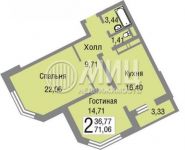 2-комнатная квартира площадью 71 кв.м, переулок Васнецова, 3 | цена 5 600 000 руб. | www.metrprice.ru
