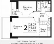 2-комнатная квартира площадью 45.33 кв.м, д.Столбово, уч.40/2, корп.4 | цена 4 317 795 руб. | www.metrprice.ru