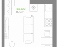 1-комнатная квартира площадью 25.06 кв.м, Володарское шоссе, 12 | цена 1 952 174 руб. | www.metrprice.ru