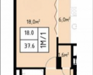 1-комнатная квартира площадью 37.6 кв.м, Заводская | цена 3 531 768 руб. | www.metrprice.ru