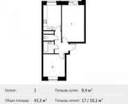 2-комнатная квартира площадью 45 кв.м, Софийская ул. | цена 3 722 464 руб. | www.metrprice.ru