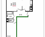 2-комнатная квартира площадью 60.8 кв.м, Шестая ул., 15 | цена 4 029 616 руб. | www.metrprice.ru