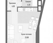 0-комнатная квартира площадью 33.7 кв.м, Восточная ул. | цена 7 780 000 руб. | www.metrprice.ru