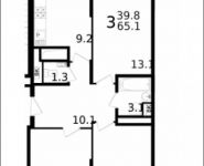 3-комнатная квартира площадью 65 кв.м, Колпакова ул., 44 | цена 5 085 287 руб. | www.metrprice.ru