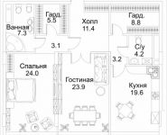 2-комнатная квартира площадью 114 кв.м, Малая Пироговская, 8 | цена 64 354 400 руб. | www.metrprice.ru