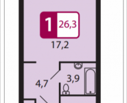 1-комнатная квартира площадью 26.3 кв.м, Северный Квартал, 1 | цена 1 788 400 руб. | www.metrprice.ru