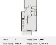 2-комнатная квартира площадью 53.7 кв.м, Барышевская Роща ул, 11 | цена 4 722 960 руб. | www.metrprice.ru