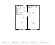 2-комнатная квартира площадью 47.4 кв.м,  | цена 4 649 940 руб. | www.metrprice.ru