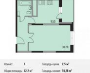 1-комнатная квартира площадью 42 кв.м, 2-я Звенигородская улица, 11 | цена 4 006 637 руб. | www.metrprice.ru