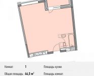 1-комнатная квартира площадью 44.5 кв.м, Береговой пр., ВЛ5 | цена 9 078 000 руб. | www.metrprice.ru