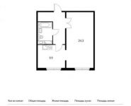 1-комнатная квартира площадью 46.1 кв.м, Ленинский проспект, 20 | цена 6 910 390 руб. | www.metrprice.ru