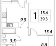 1-комнатная квартира площадью 39.3 кв.м, Тагильская улица, 4с22 | цена 4 437 167 руб. | www.metrprice.ru