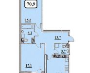 2-комнатная квартира площадью 70.9 кв.м, ул Старокрымская, д. 17 | цена 11 709 297 руб. | www.metrprice.ru