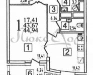 1-комнатная квартира площадью 44 кв.м, Лобачевского ул., 118 | цена 8 400 000 руб. | www.metrprice.ru