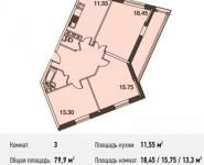 3-комнатная квартира площадью 79 кв.м в ЖК "Олимпийский", Стрелковая ул., 16 | цена 7 990 000 руб. | www.metrprice.ru