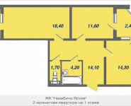 2-комнатная квартира площадью 67.3 кв.м, Широкая улица, 17 | цена 4 669 812 руб. | www.metrprice.ru