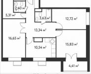 3-комнатная квартира площадью 82.62 кв.м, Фабрициуса | цена 18 011 160 руб. | www.metrprice.ru