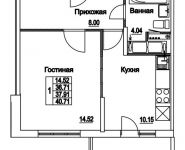 1-комнатная квартира площадью 37.91 кв.м, 2-я Муравская | цена 5 254 326 руб. | www.metrprice.ru