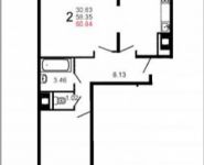 2-комнатная квартира площадью 59.7 кв.м, Шестая ул. | цена 3 592 792 руб. | www.metrprice.ru