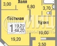 1-комнатная квартира площадью 46.2 кв.м, Зеленые Аллеи бул. | цена 3 820 000 руб. | www.metrprice.ru