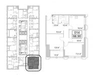 3-комнатная квартира площадью 67 кв.м, Новодмитровская улица, д. 2 | цена 14 237 366 руб. | www.metrprice.ru