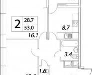 2-комнатная квартира площадью 53 кв.м, Тагильская улица, 4с22 | цена 5 656 425 руб. | www.metrprice.ru